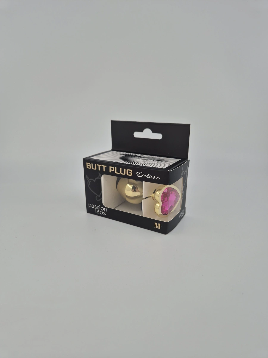 Dop Anal Hearty Buttplug, Medium, Auriu/Roz, Passion Labs