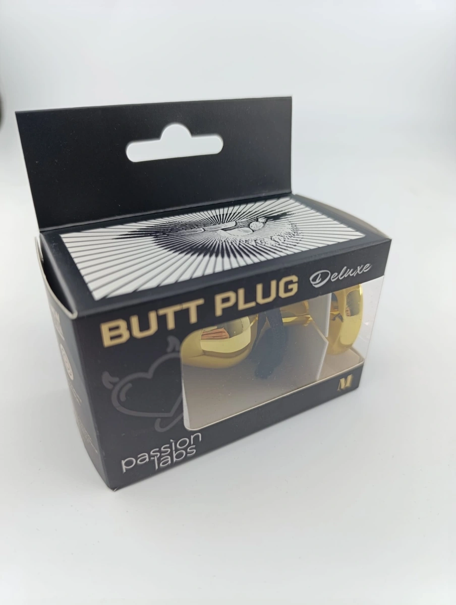 Dop Anal Hearty Buttplug, Medium, Auriu/Roz Deschis, Passion Labs