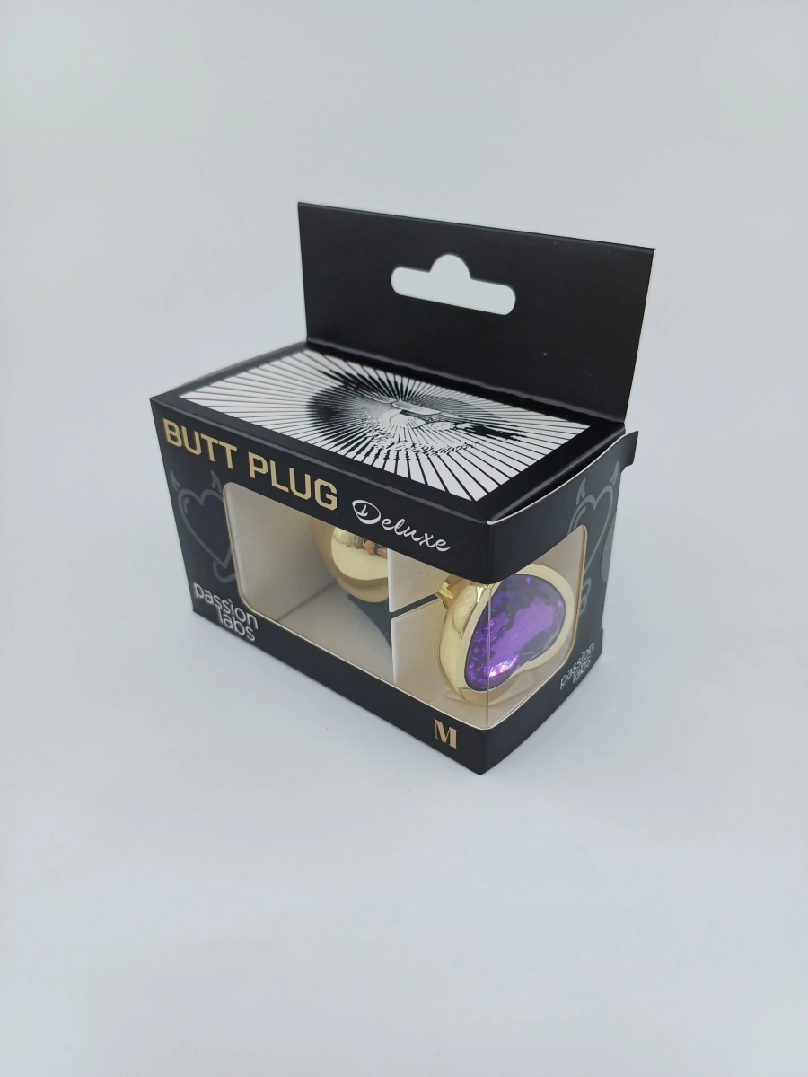 Dop Anal Hearty Buttplug, Medium, Auriu/Mov, Passion Labs