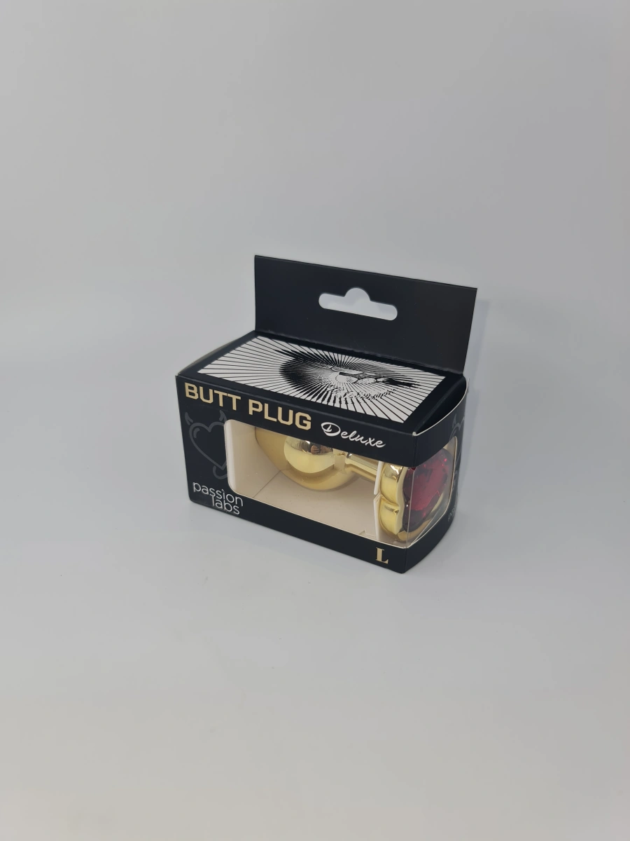 Dop Anal Hearty Buttplug, Large, Auriu/Rosu, Passion Labs
