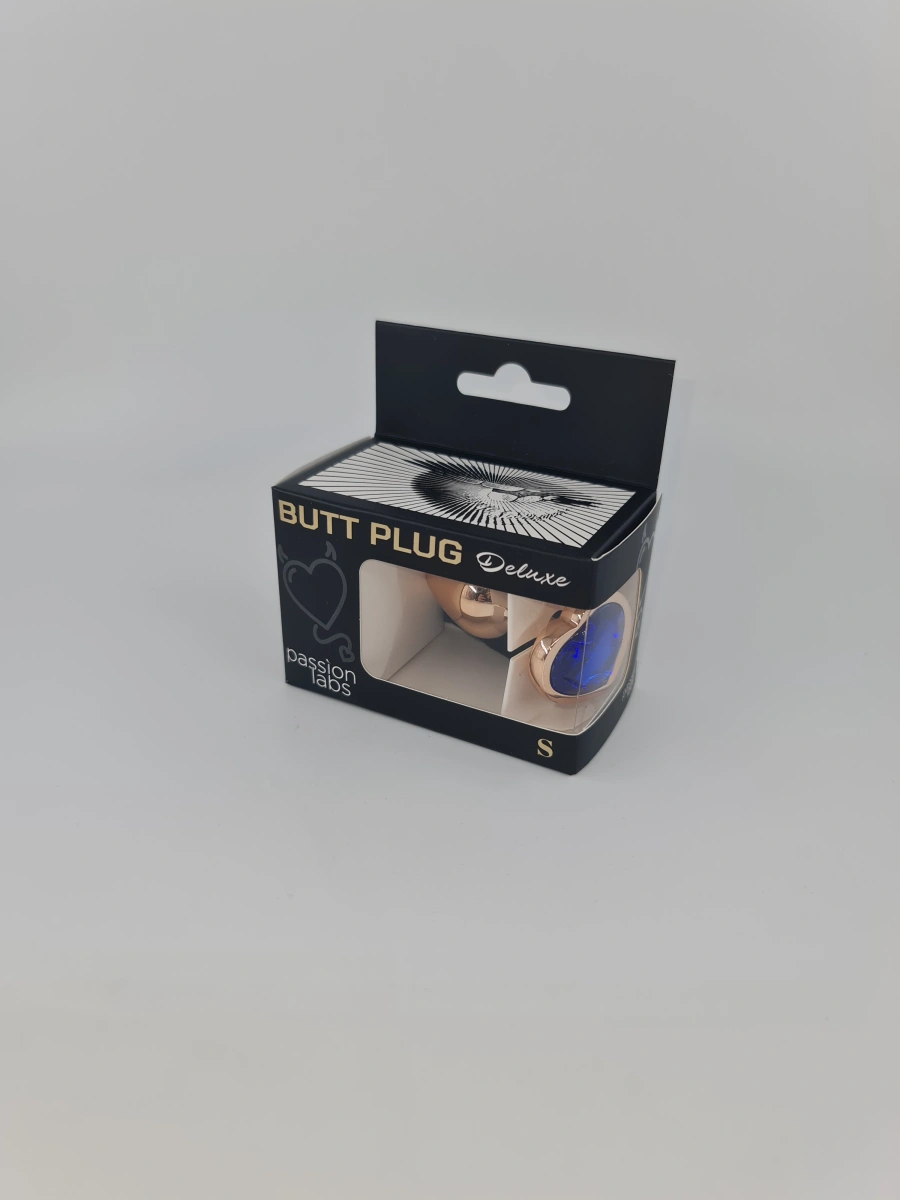 Dop Anal Brilliant Anal Plug Small, Rose Gold, Piatra Albastra, Passion Labs