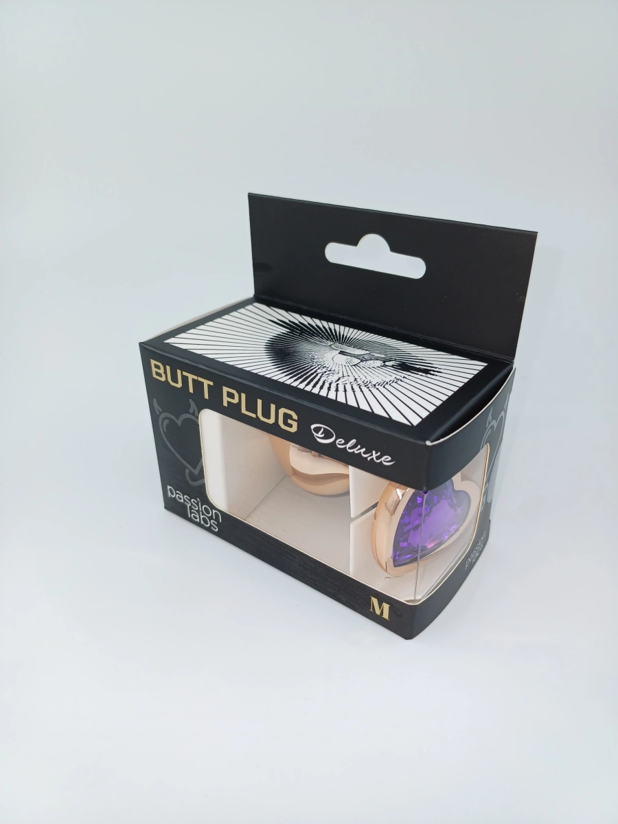 Dop Anal Brilliant Anal Plug Medium, Rose Gold, Piatra Mov, Passion Labs