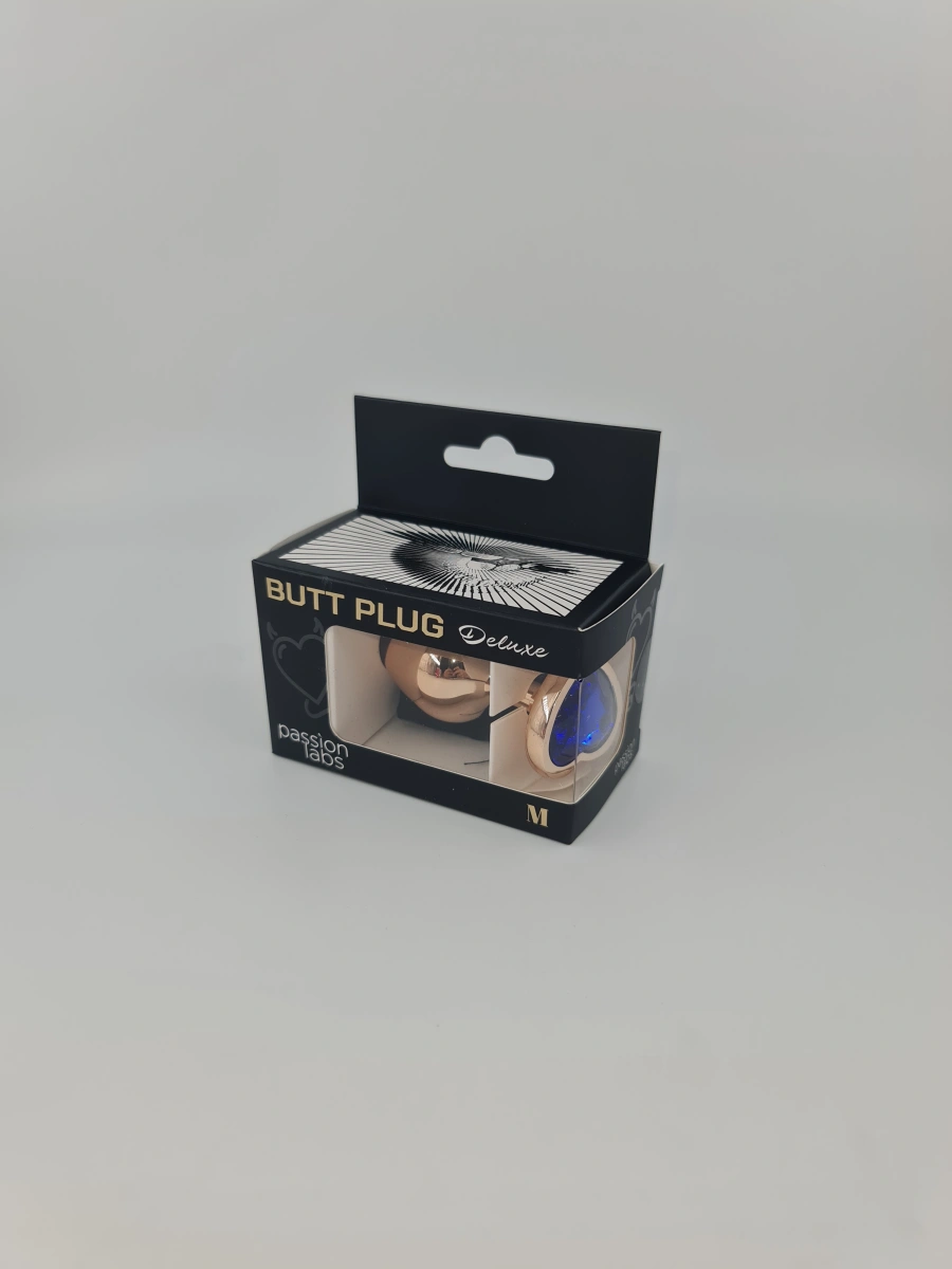 Dop Anal Brilliant Anal Plug Medium, Rose Gold, Piatra Albastra, Passion Labs