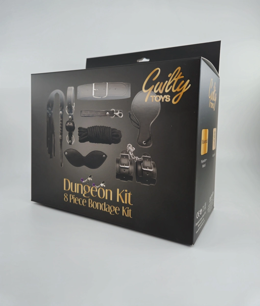 Set BDSM 8 Piese Dungeon KIT, Negru, Guilty Toys