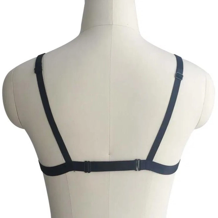 Sutien Open Cups din Benzi Satinate Misty, Negru, S-L, Mokko Toys