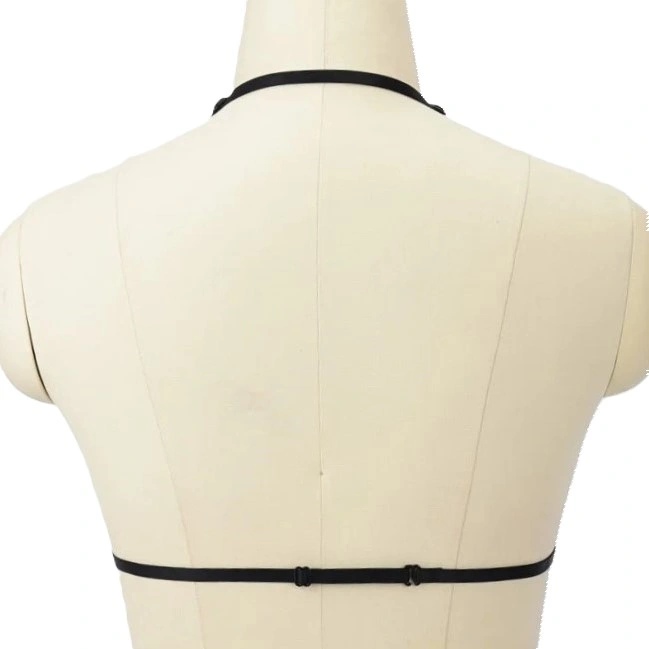 Top Harness din Benzi Satinate Sexy Look, Negru, S-L, Mokko toys