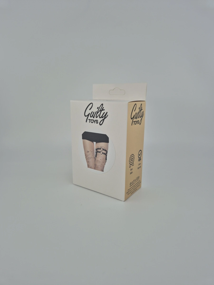 Jartea Hearty Secret din Benzi Satinate, Negru, S, Guilty Toys