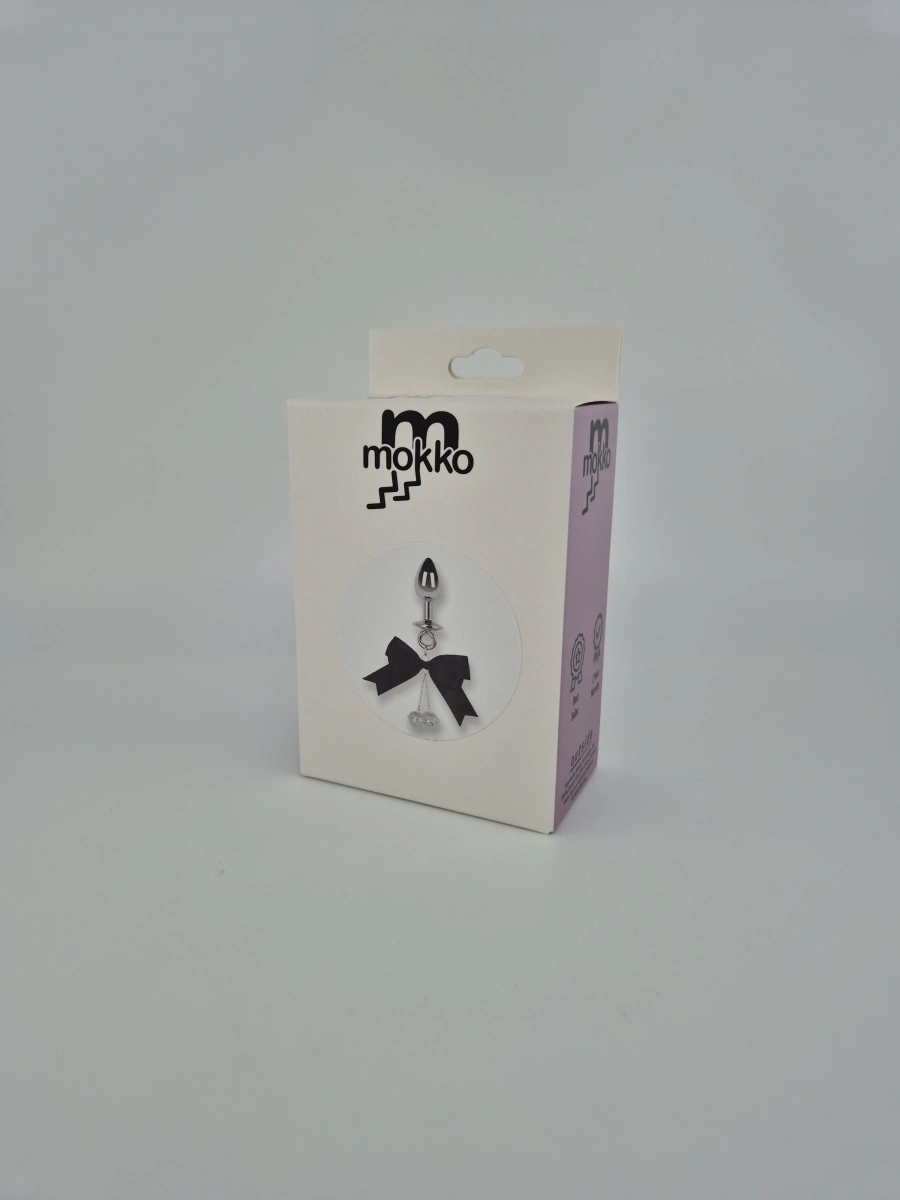 Dop Anal Bow&Bells, Small, Argintiu, Mokko Toys