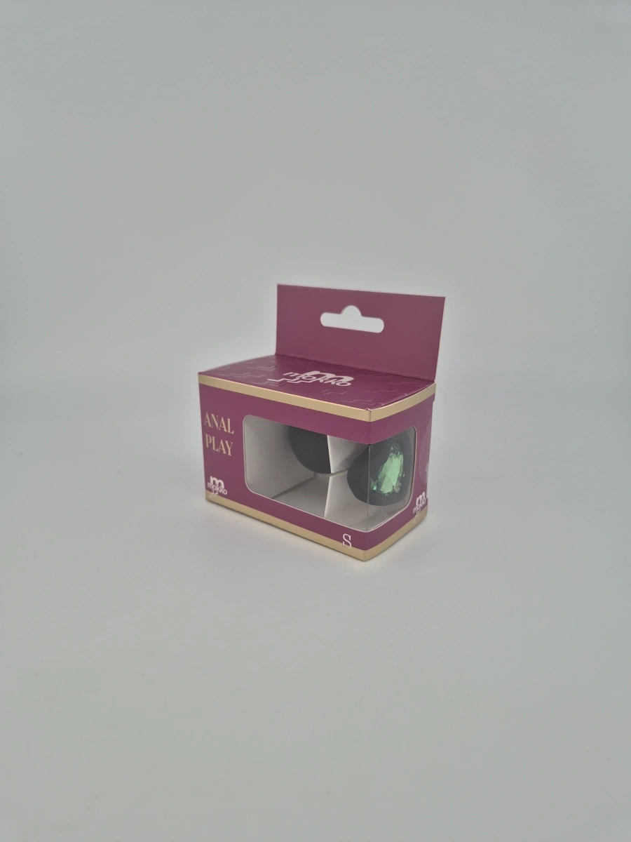 Dop Anal Brighty, Small, Silicon, Negru/Verde, Mokko Toys
