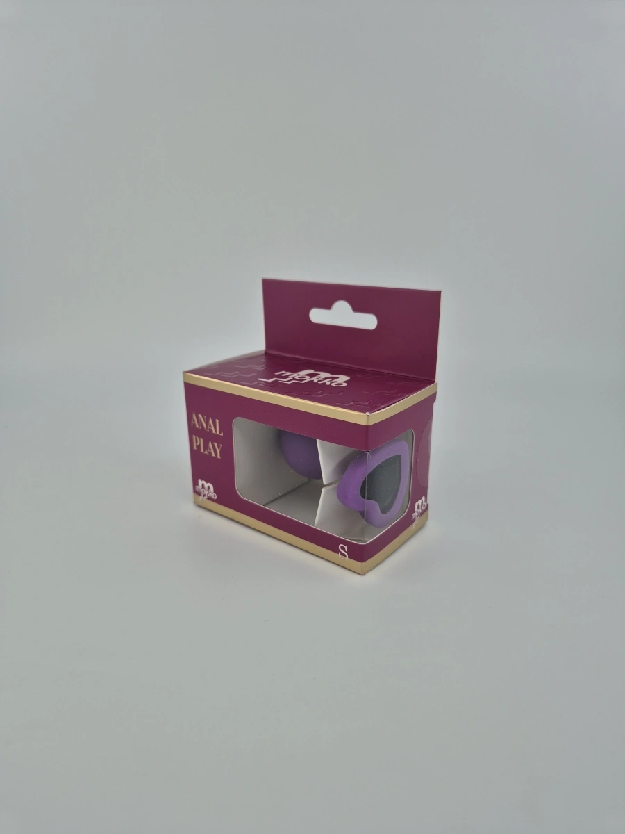 Dop Anal Brighty, Small, Silicon, Mov/Negru, Mokko Toys