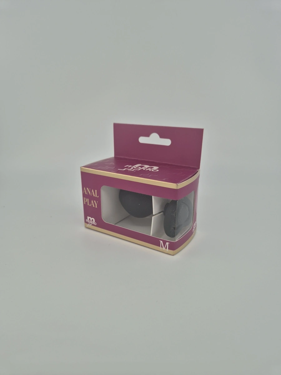 Dop Anal Brighty, Medium, Silicon, Negru/Negru, Mokko Toys