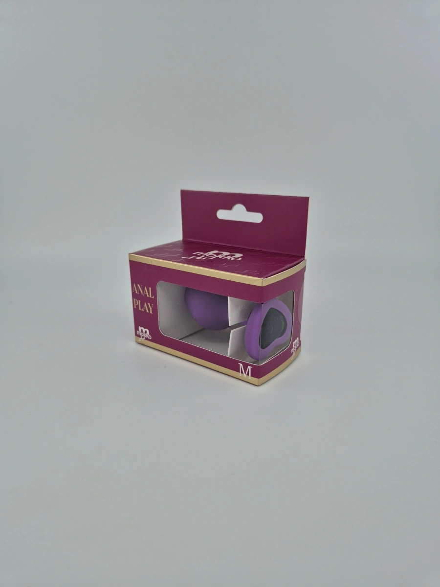 Dop Anal Brighty, Medium, Silicon, Mov/Negru, Mokko Toys