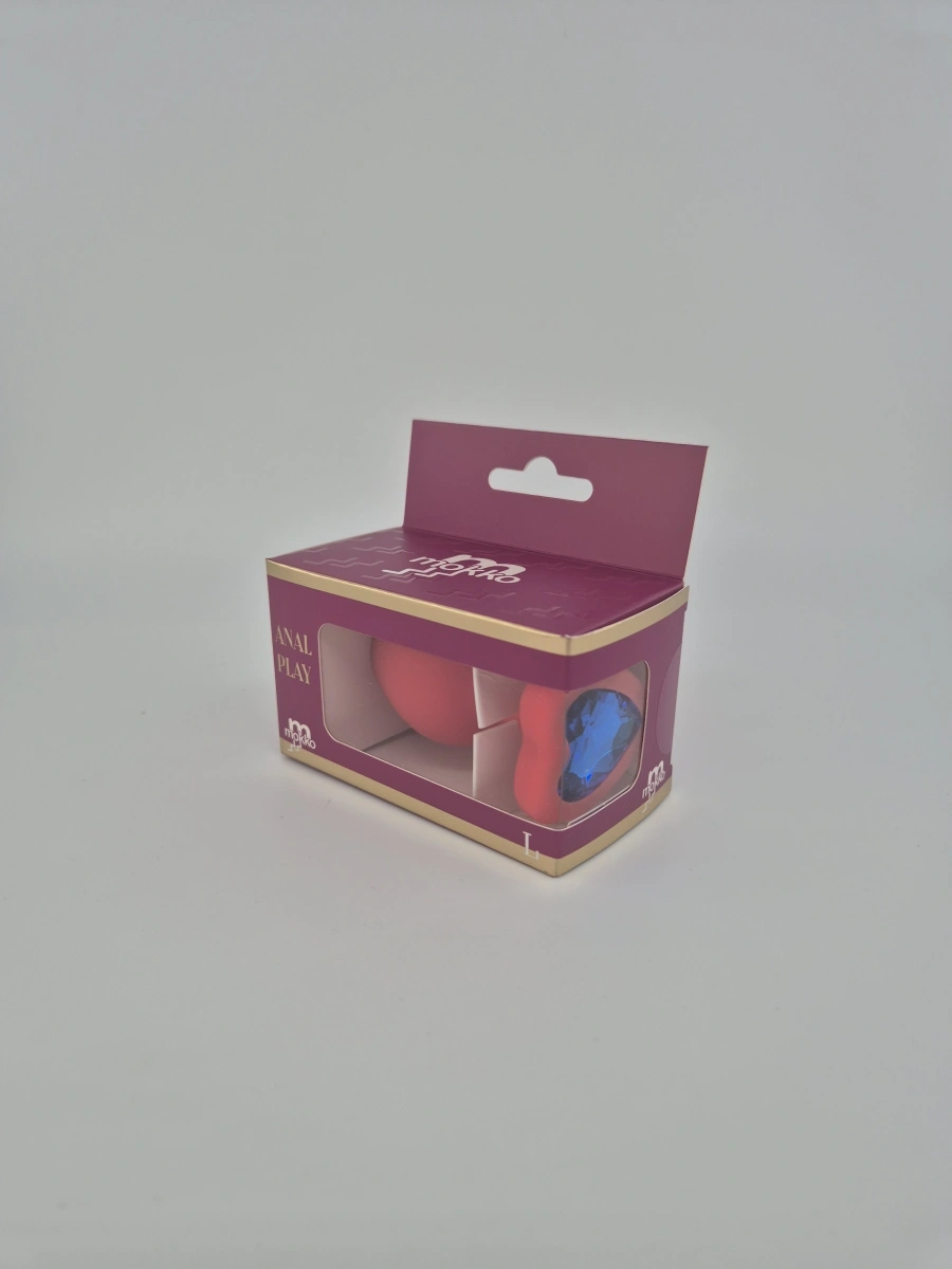 Dop Anal Brighty, Large, Silicon, Rosu/Albastru, Mokko Toys