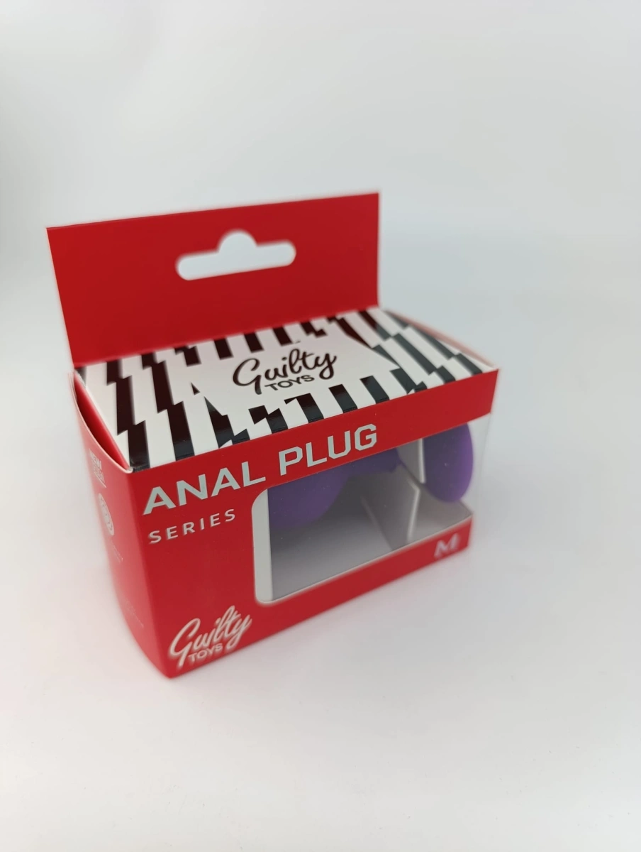 Dop Anal Silicone Buttplug Medium Mov/Rosu Guilty Toys