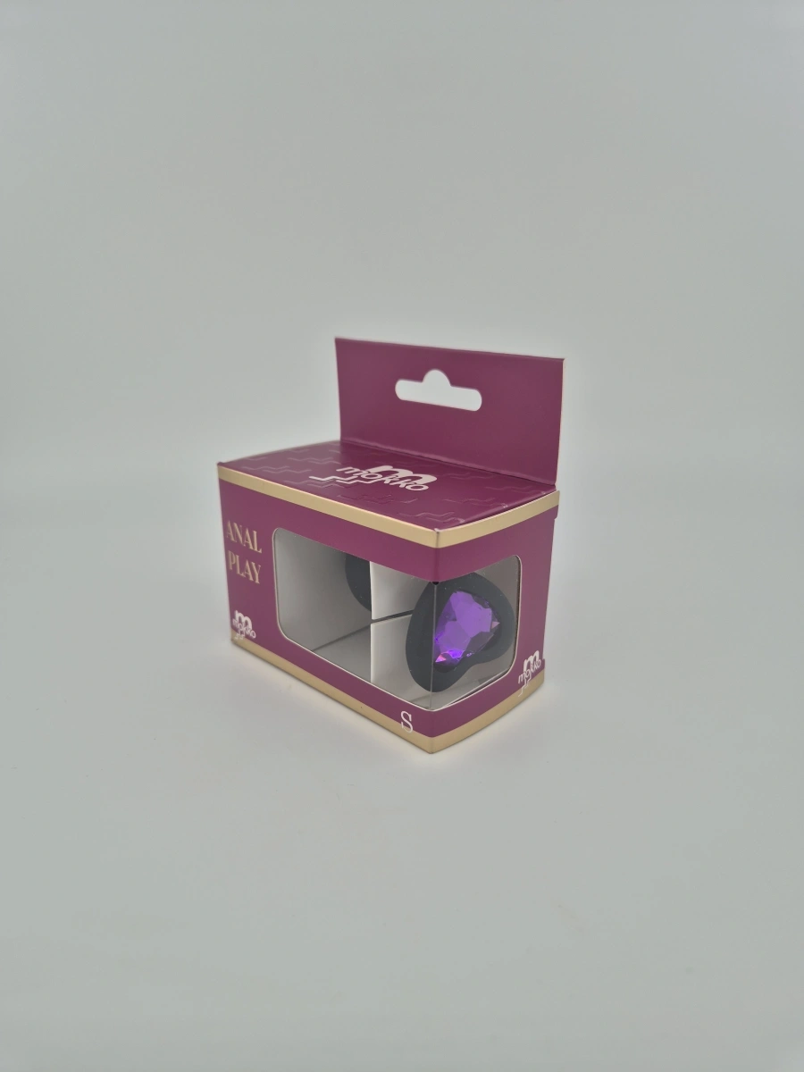 Dop Anal Brighty, Small, Silicon, Negru/Mov, Mokko Toys