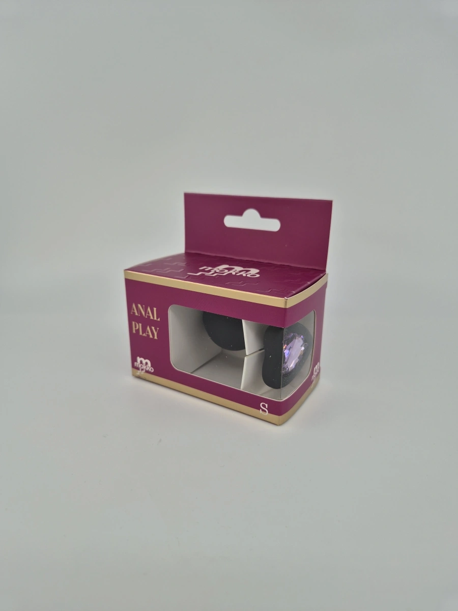 Dop Anal Brighty, Small Silicon Negru/Mov Deschis Mokko Toys