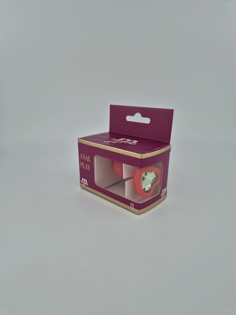 Dop Anal Brighty, Small, Silicon, Rosu/Verde, Mokko Toys