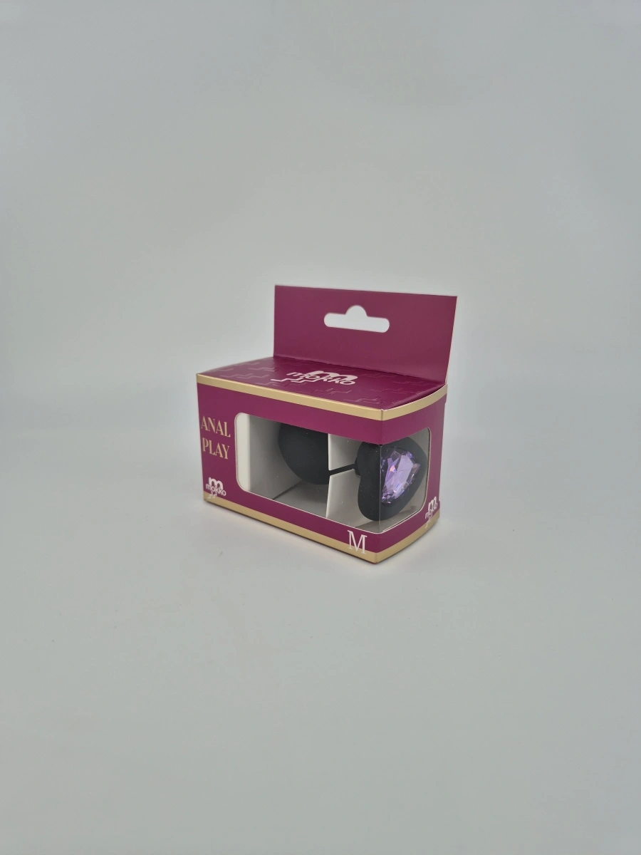 Dop Anal Brighty Medium Silicon Negru/Mov Deschis Mokko Toys