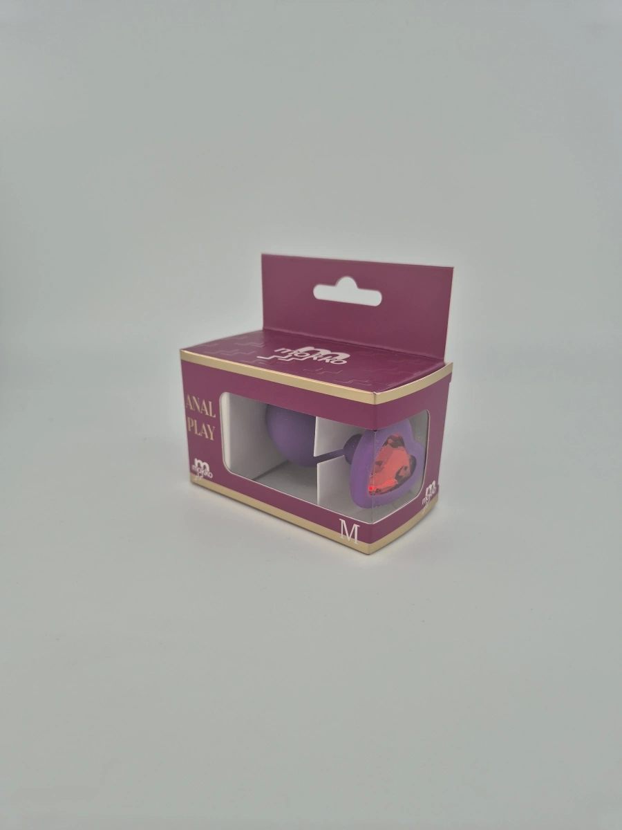 Dop Anal Brighty, Medium, Silicon, Mov/Rosu, Mokko Toys