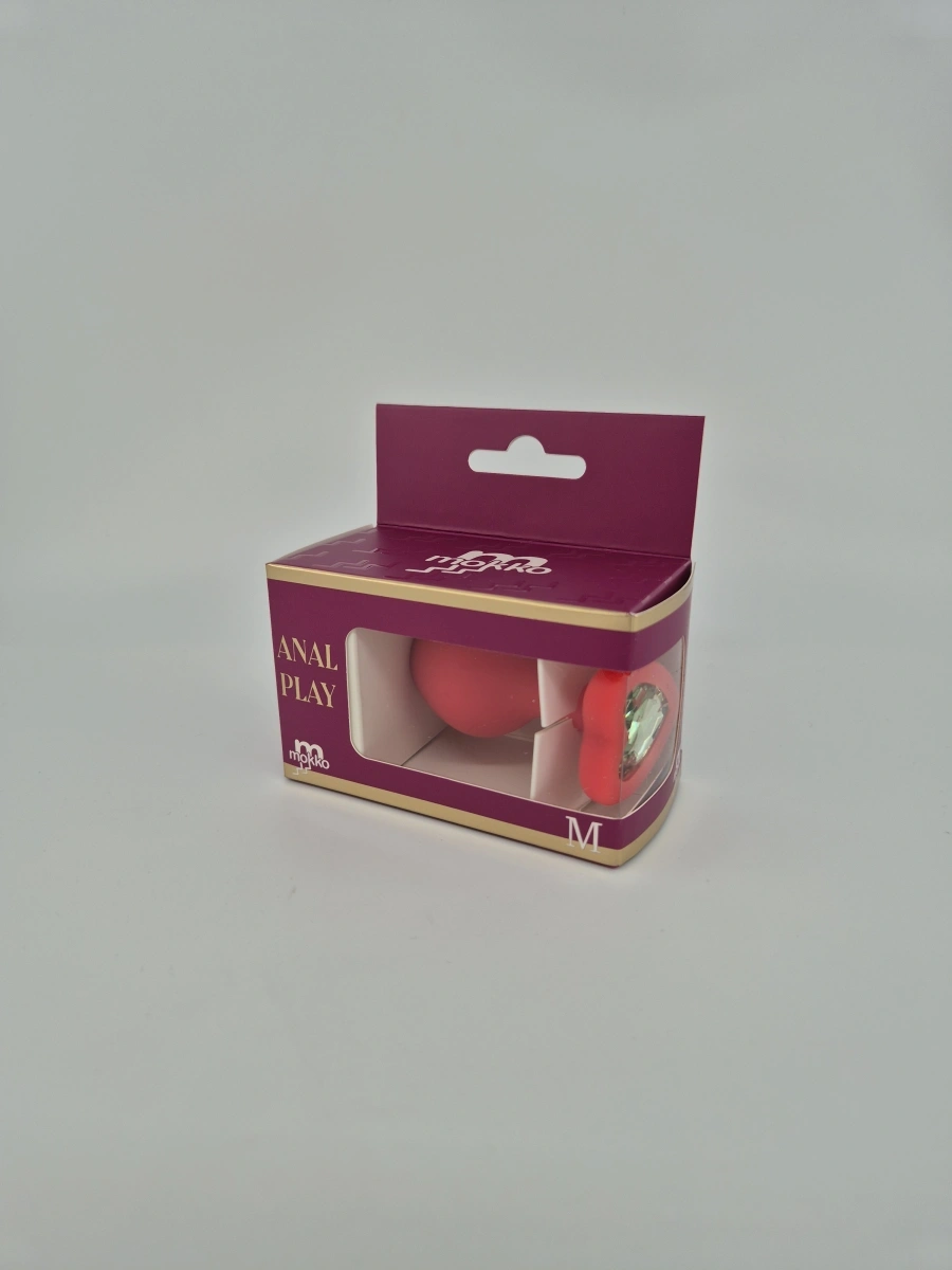 Dop Anal Brighty Medium Silicon Rosu/Verde Mokko Toys