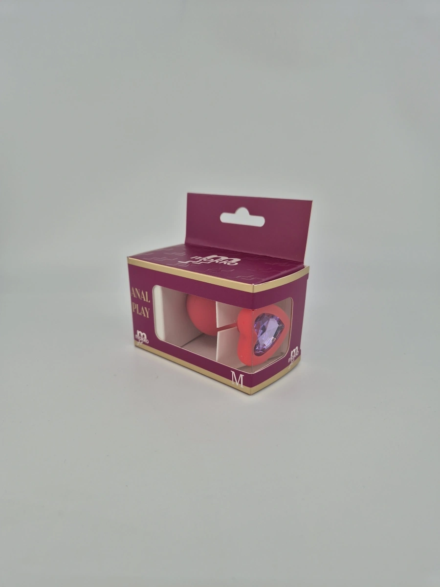 Dop Anal Brighty, Medium, Silicon, Rosu/Mov Deschis, Mokko Toys