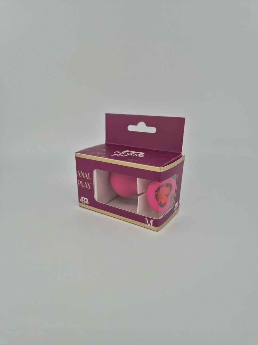 Dop Anal Brighty, Medium, Silicon, Roz/Rosu, Mokko Toys