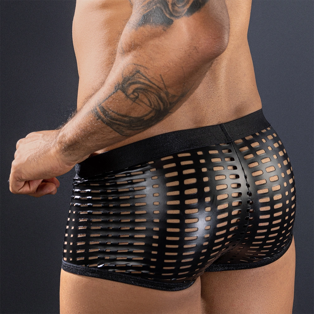 Boxeri Barbati Model Perforat, Negru, S/M