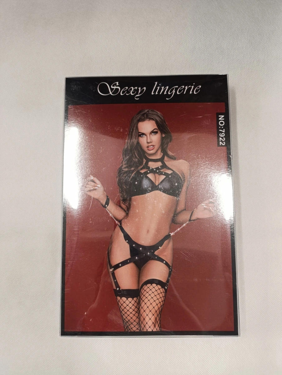 Set Lenjerie 5 Piese, Black Magic, Negru, S/M