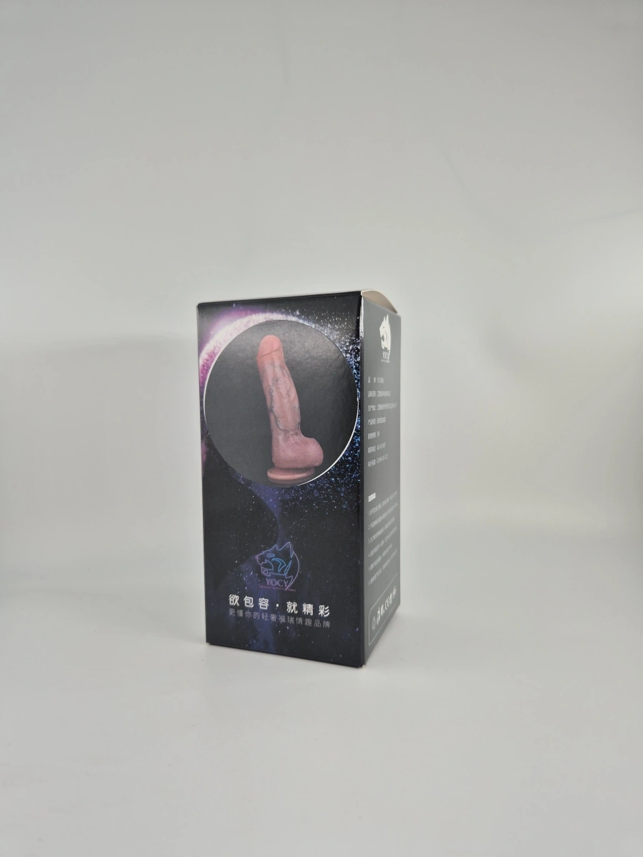 Dildo Realist Barn, Silicon Lichid, Maro, 19 cm