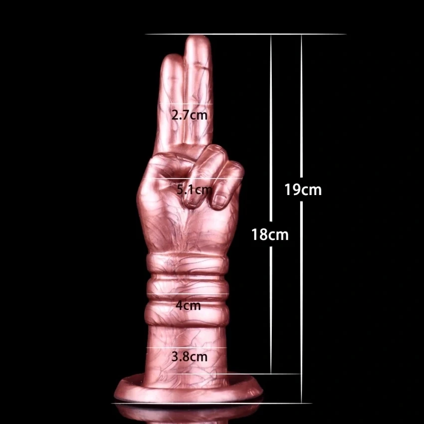 Dildo Fisting 2-Finger, Silicon Lichid, Aramiu, 19 cm