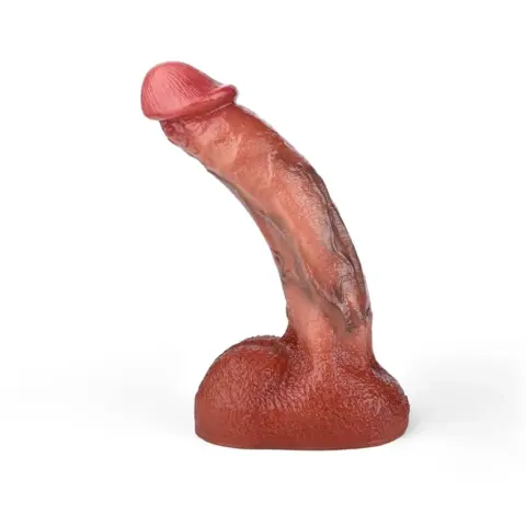 Dildo Realistic Ralf, Silicon Lichid, Maro, 20 cm