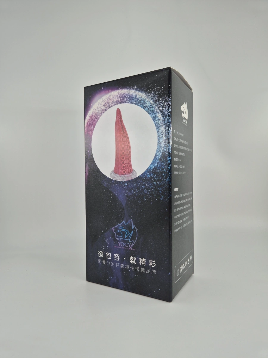 Dildo Kraken, Silicon Lichid, Roz/Gri, 23 cm