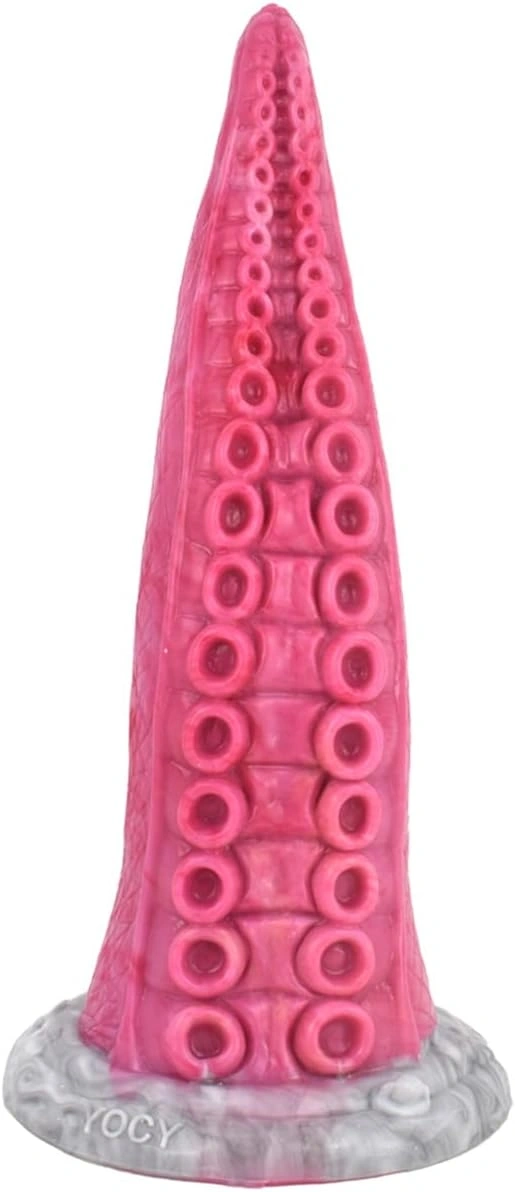 Dildo Kraken, Silicon Lichid, Roz/Gri, 23 cm