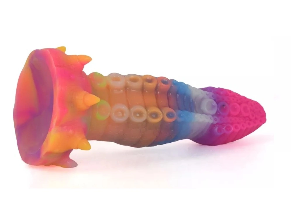 Dildo Luminous Octopus, Fosforescent, Silicon Lichid, 22 cm