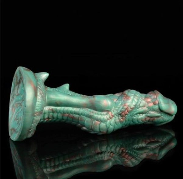 Dildo Draco, Silicon Lichid, Verde, 20.5 cm