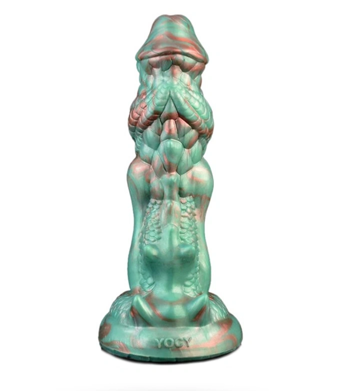 Dildo Draco, Silicon Lichid, Verde, 20.5 cm