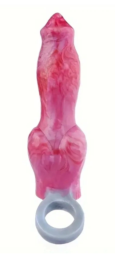Prelungitor Penis Wolfy +4 cm, Silicon Lichid, Roz, 20.5 cm