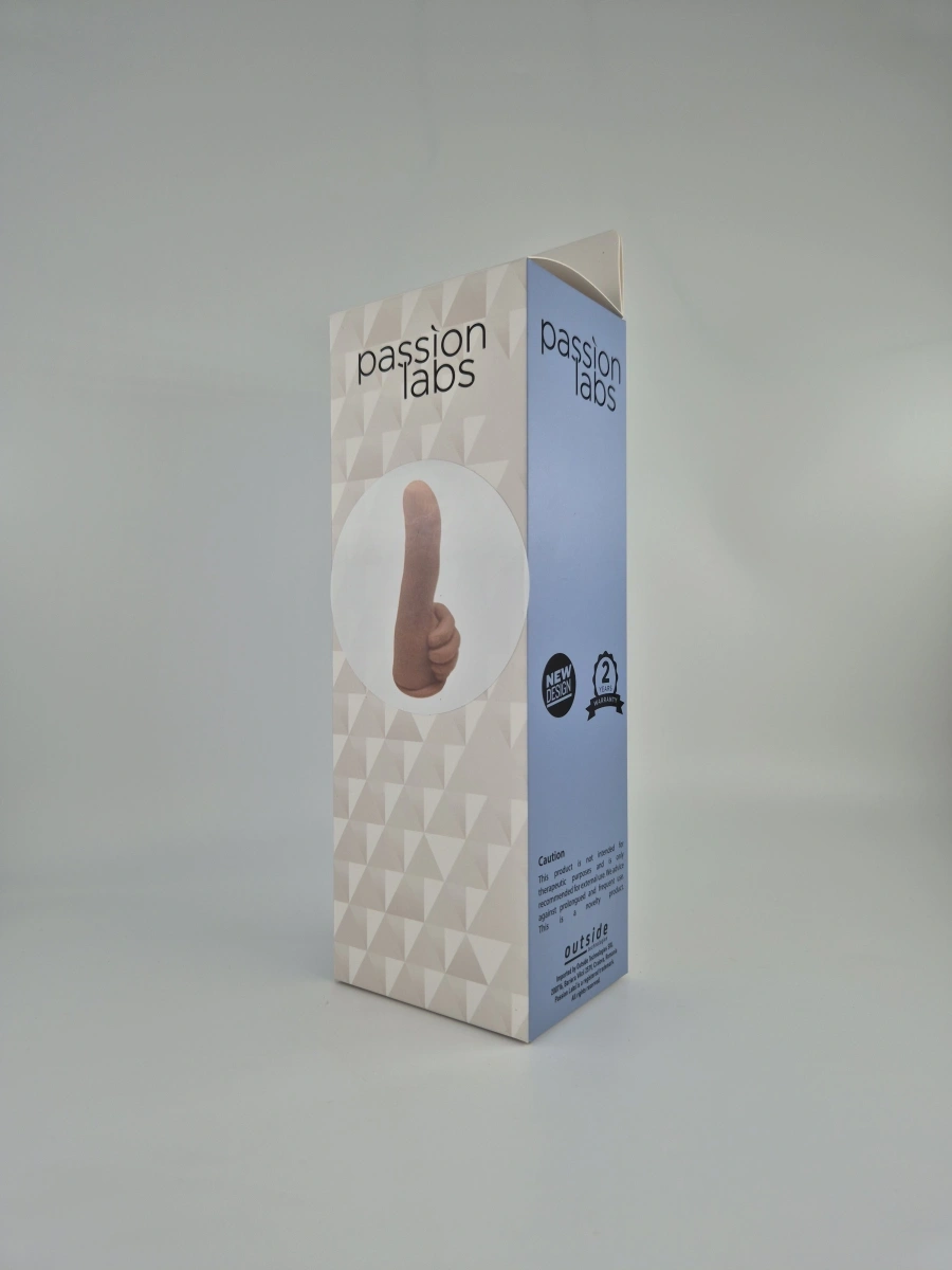 Dildo Thumber-Medium, Baza cu Ventuza, Silicon Lichid, Natural, 19 cm, Passion Labs