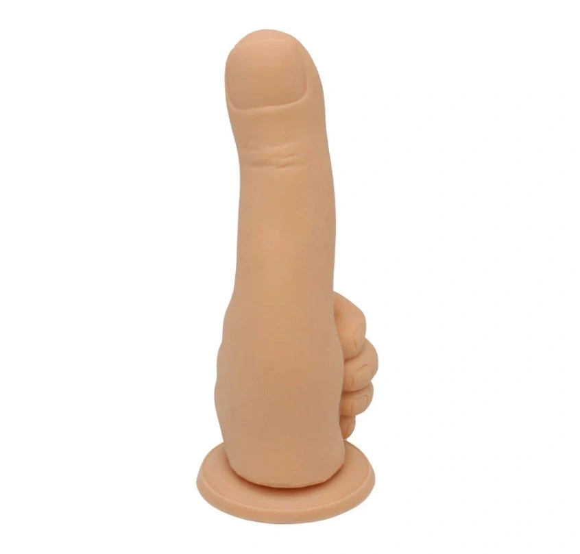 Dildo Thumber-Medium, Baza cu Ventuza, Silicon Lichid, Natural, 19 cm, Passion Labs