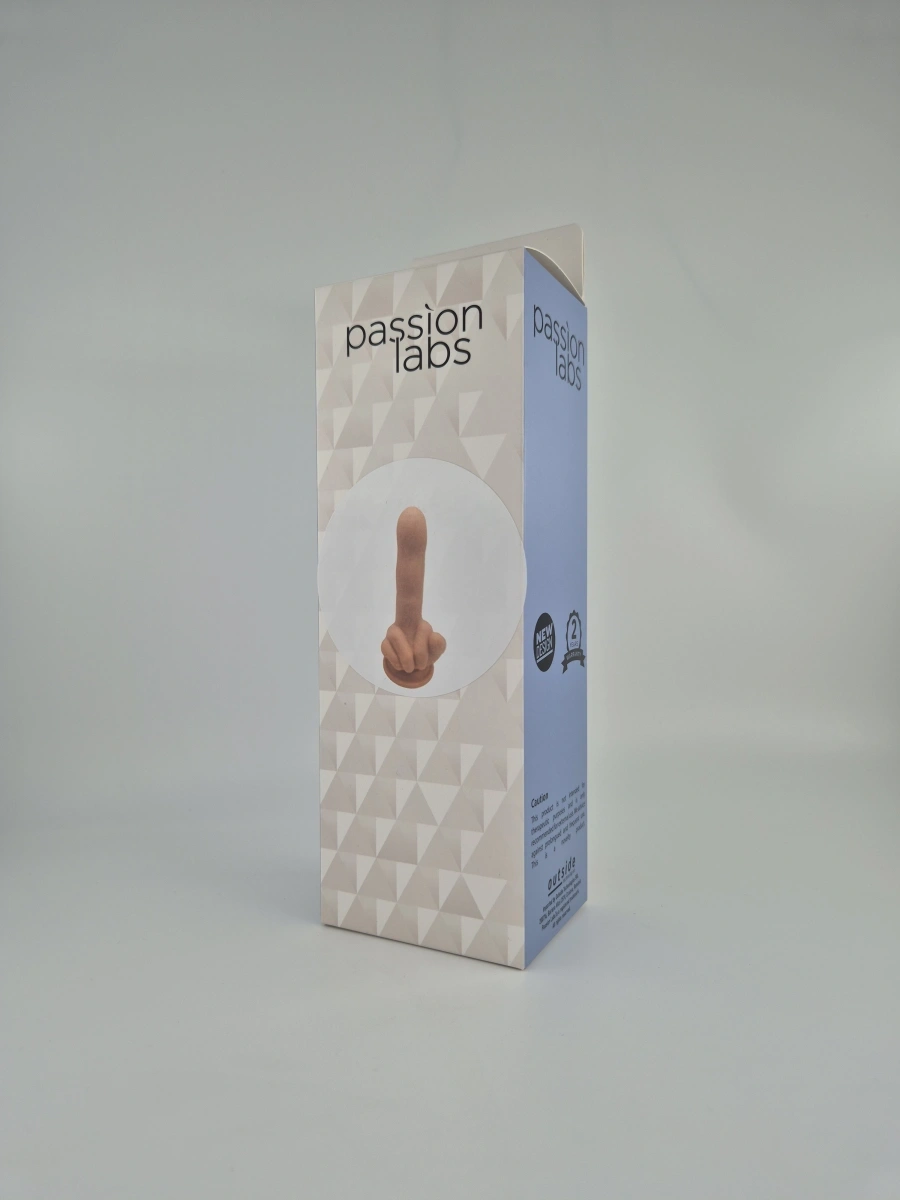 Dildo Middle Finger-Small, Baza cu Ventuza, Silicon Lichid, Natural, 15.5 cm, Passion Labs