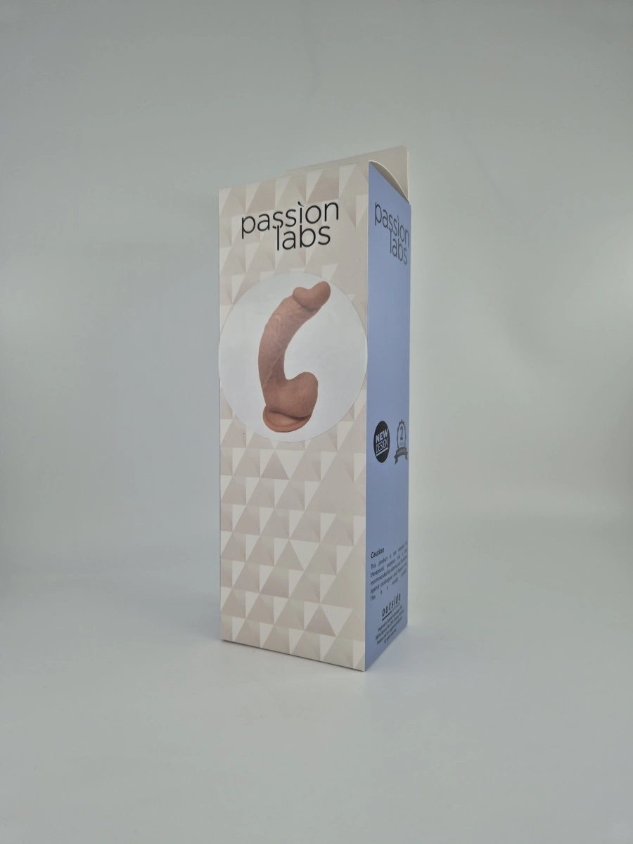 Dildo Curbat Arryn, Baza cu Ventuza, Silicon Lichid, Natural, 20 cm, Passion Labs