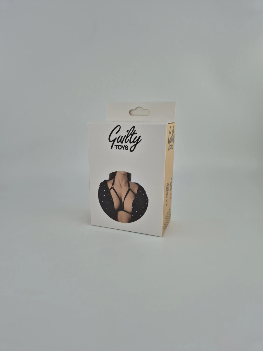 Top Harness Lorra Elastic si Reglabil, Aspect Mat, Negru, XS-L, Guilty Toys