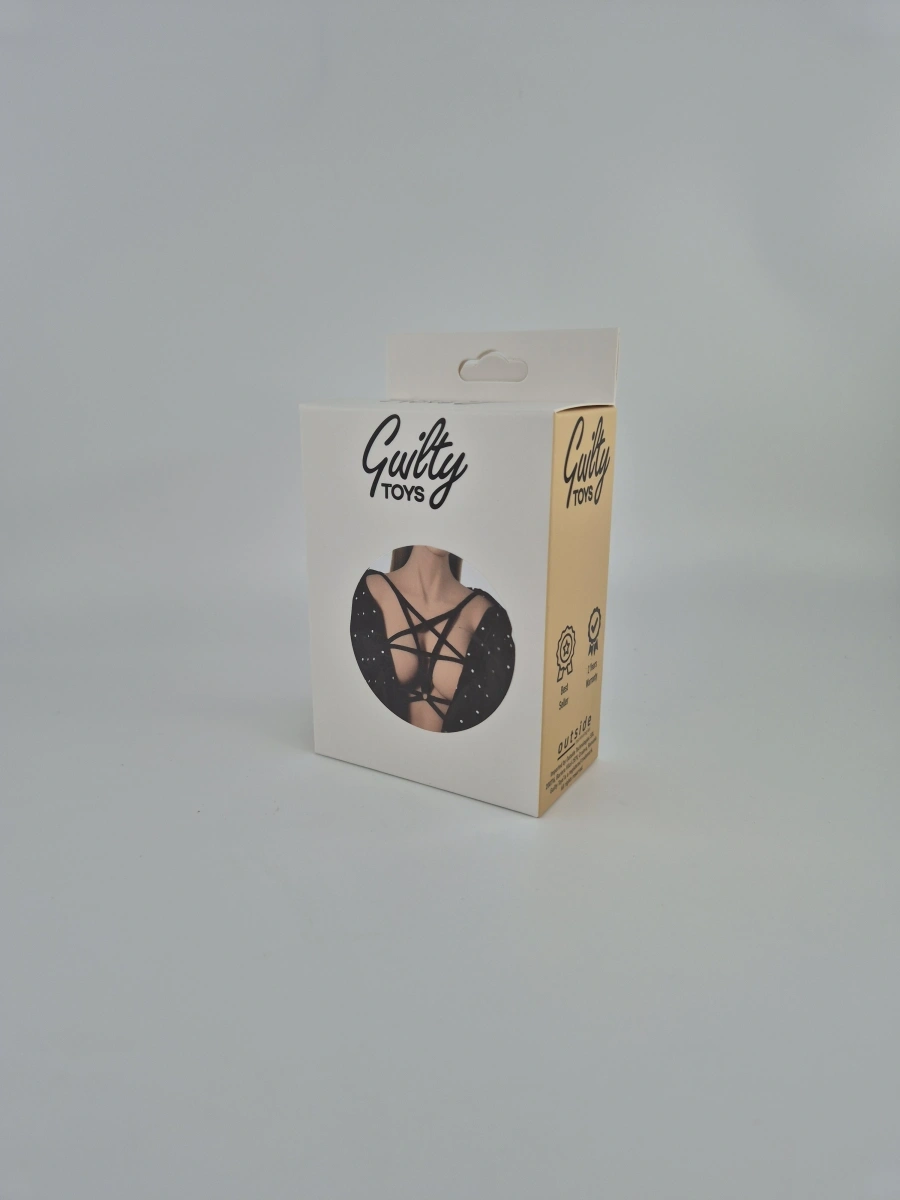 Top Harness Helena Elastic si Reglabil, Aspect Mat, Negru, XS-L, Guilty Toys