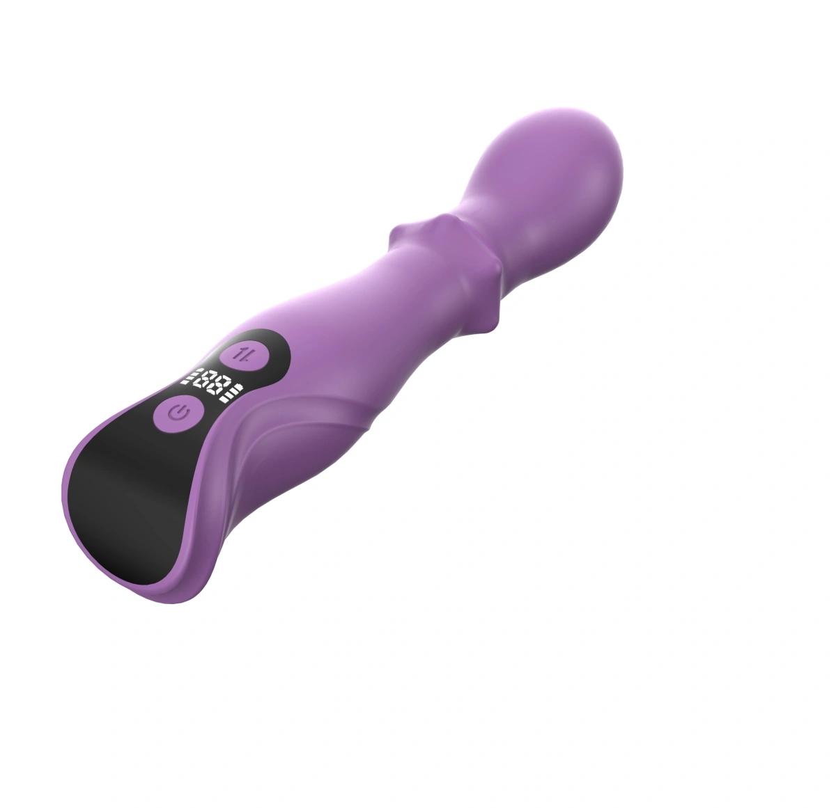 Vibrator Wish, Ecran LCD, 27 Moduri Stimulatoare, Silicon, USB Magnetic, Mov, 18 cm, Mokko Toys