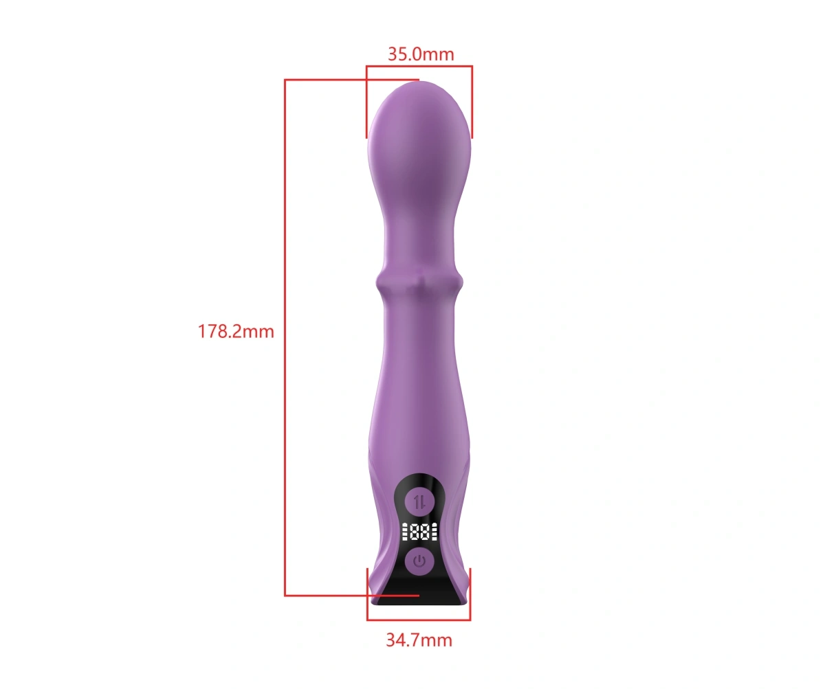 Vibrator Wish, Ecran LCD, 27 Moduri Stimulatoare, Silicon, USB Magnetic, Mov, 18 cm, Mokko Toys
