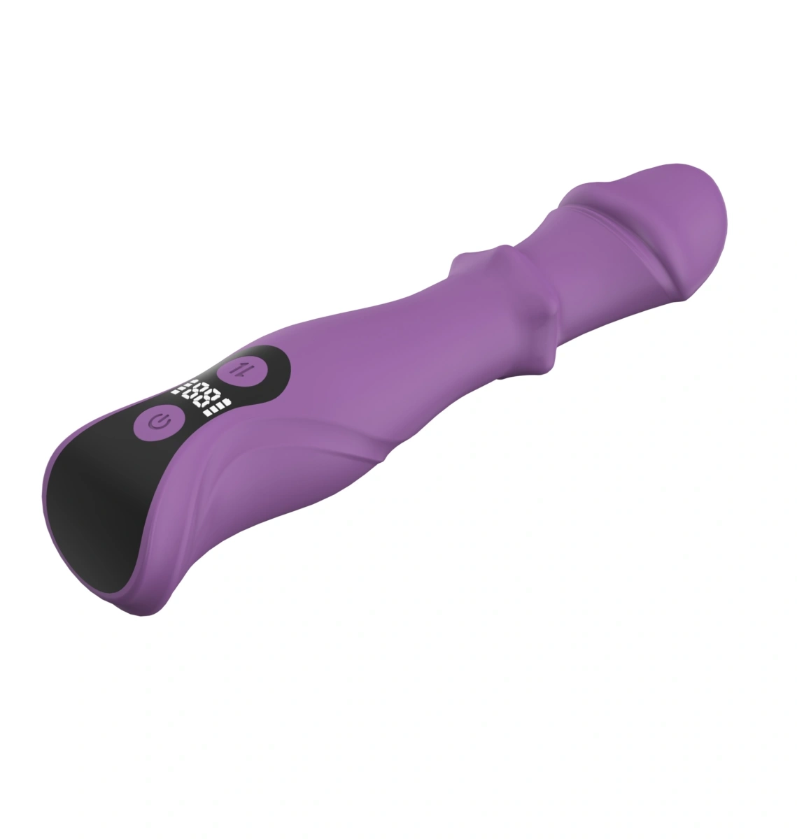 Vibrator Euphoria, Ecran LCD, 27 Moduri Stimulatoare, Silicon, USB Magnetic, Mov, 18 cm, Mokko Toys