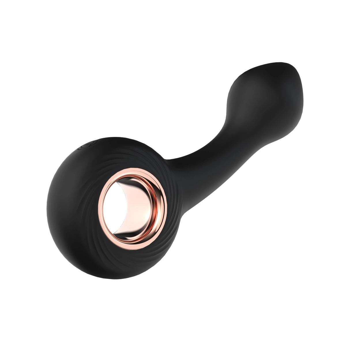 Vibrator Anal Ken, 12 Moduri Vibratii, Silicon, USB, Negru, 13.8 cm, Guilty Toys