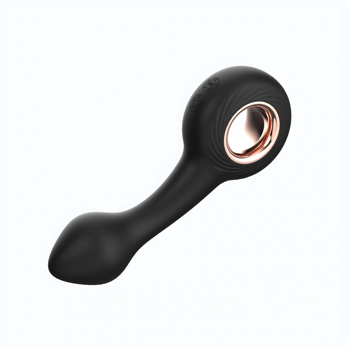 Vibrator Anal Ken, 12 Moduri Vibratii, Silicon, USB, Negru, 13.8 cm, Guilty Toys