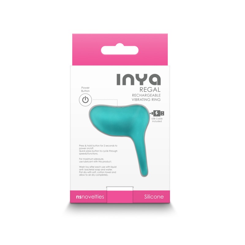 Inel de Penis Regal Inya 7 Moduri Vibratii, Silicon, USB, Verde