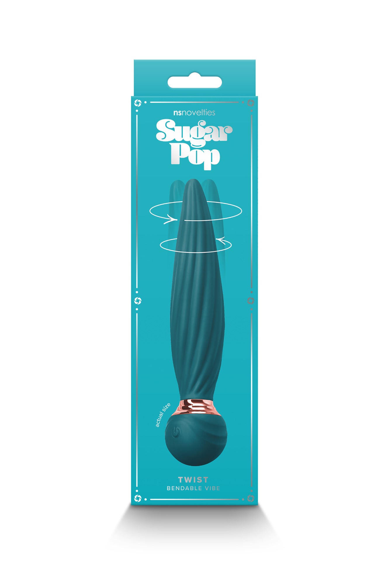 Vibrator Rotativ Sugar Pop Twist, 7 Moduri, USB, Silicon, Verde, 16 cm